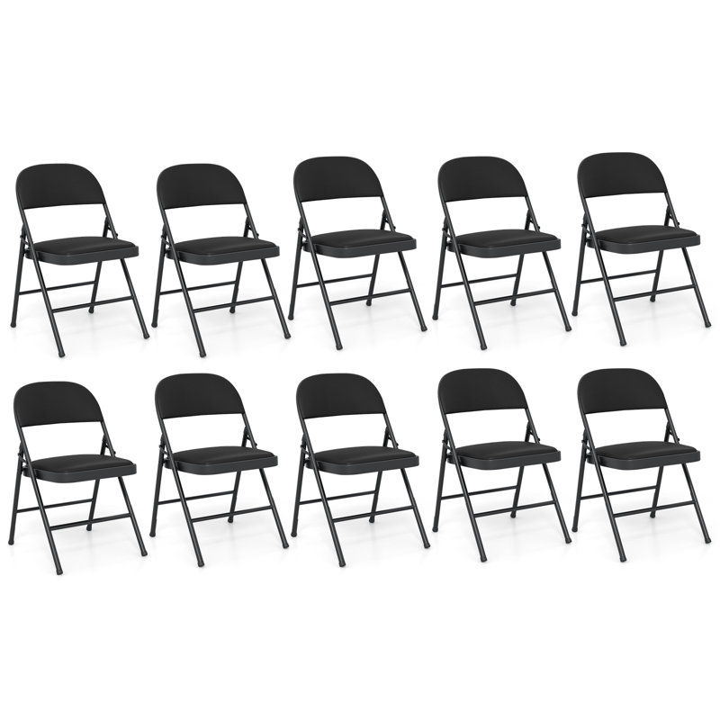  10 chaises pliantes avec chaises en cuir empilables en PVC