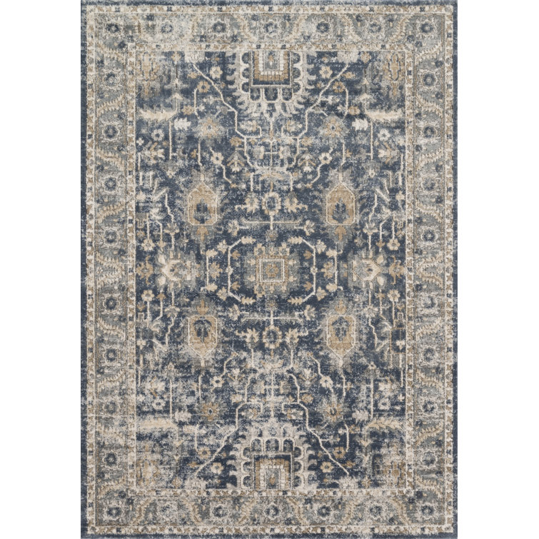 Sagefield Oriental Area Rug in Denim/Pebble