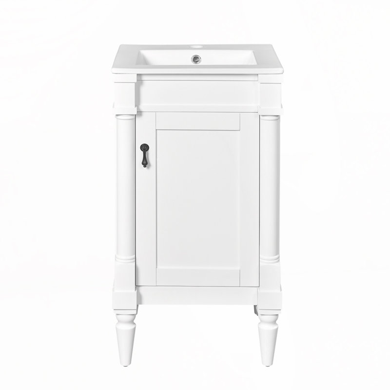 Bathroom Vanity with Ceramic Sink, White