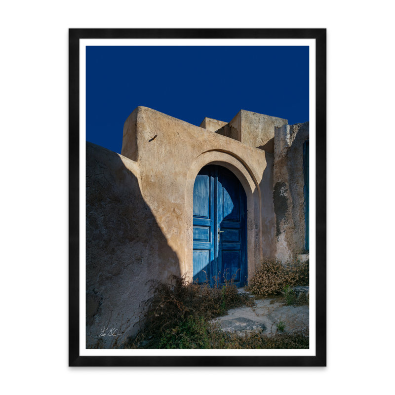 Porte bleue - ciel bleu - photographie avec cadre