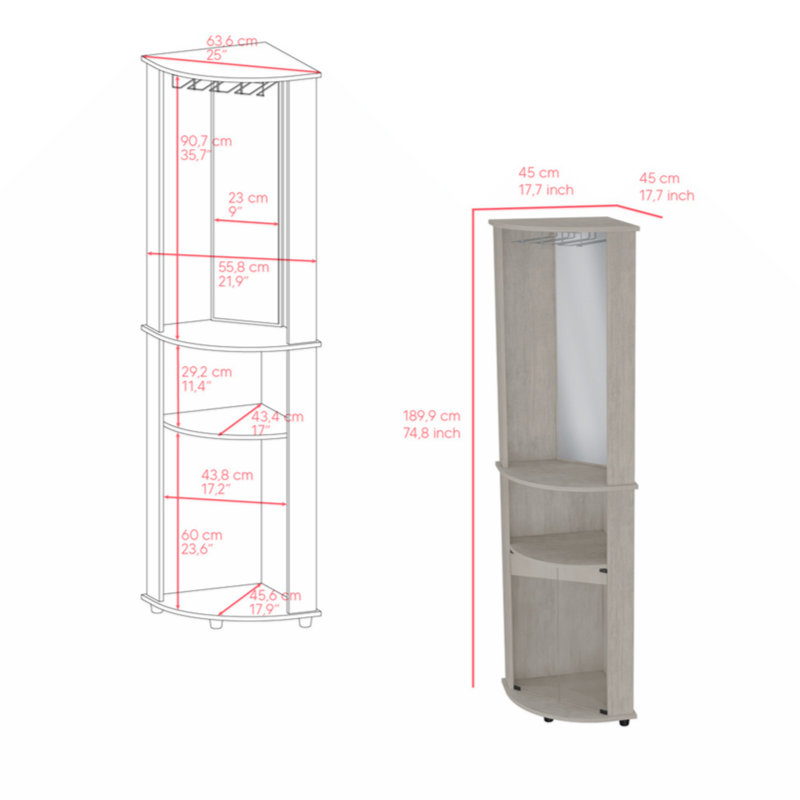 Bar Cabinet, Gray