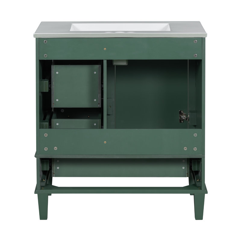 Meuble-lavabo spacieux en bois massif à fermeture douce