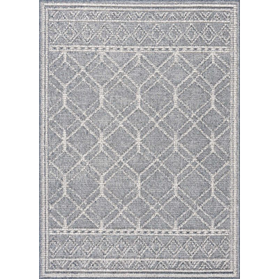 Jaythen Geometric Outdoor Gray Area Rug