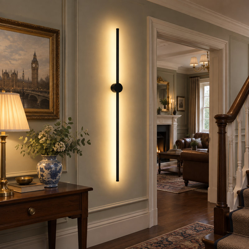 Jalapa 1-Light 100cm Black LED Flush Mounted Sconce