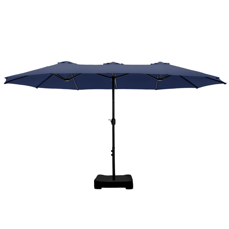 Ayram 457.2cm X 274.3cm Rectangular Market Parasol, Navy