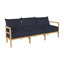 Santa Barbara 87" Wide Outdoor Teak Patio Sofa with Cushions-19669168-19669152-125804077