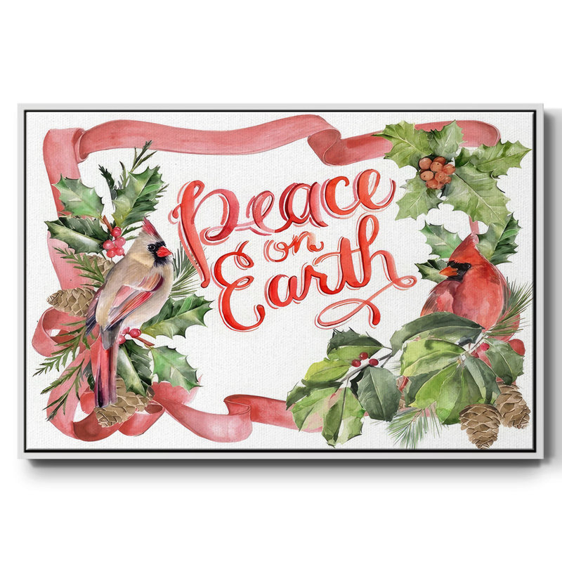 Cardinal Holly Christmas Collection A, H 17 po x l 25 po x P 1,5 po, Cadre blanc