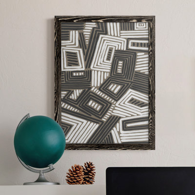 Toile abstraite encadrée de qualité abstraite Maze IV - prête à être suspendue