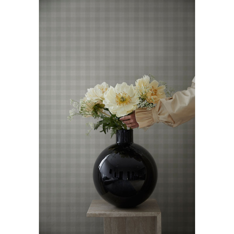 Kolonin Plaid Wallpaper Roll by Sandberg, Spring Green