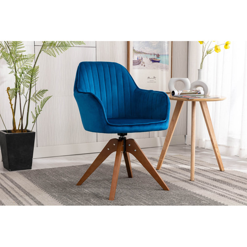 45.97cm H Upholstered Armchair, Blue Velvet