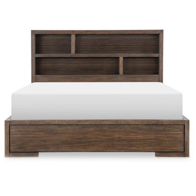 Arben Contemporary Bookcase Bed With 2-Side Storage And Onyx Finish