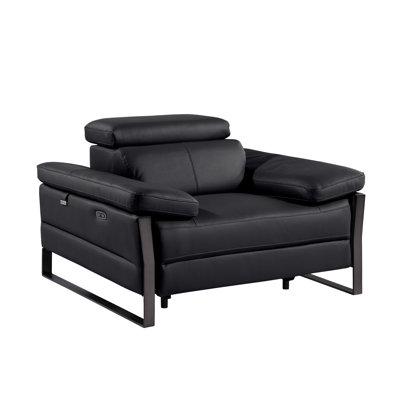 Top Grain Italian Leather Power Reclining Arm Chair with Power Headrests by Hokku Designs