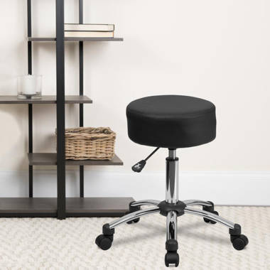 Arowyn Backed Adjustable Height Lab Stool with Wheels