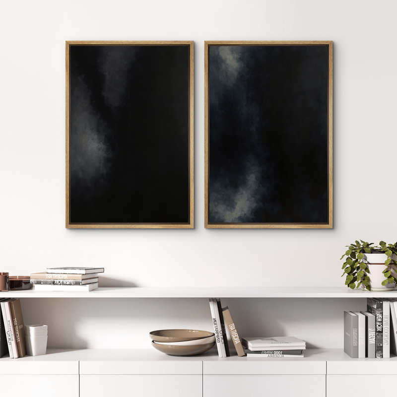 2 pièces, reproduction d'art sur toile encadrée pour une décoration moderne, H 36 po x l 24 po, Naturel