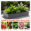 Ensemble de jardin surélevé, boîte à fleurs ergonomique en métal sans pliage, base ouverte pour le drainage - Assemblage facile-129024529-129024525