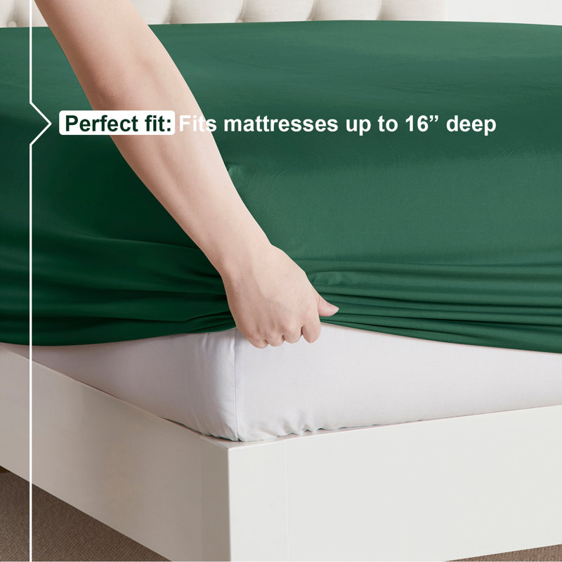  Ensemble de draps double brossé de luxe pour hôtel avec draps et taies d'oreiller très doux, Drap pour lit simple