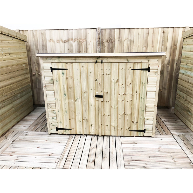 Marlborough 6 X 2 Pressure Treated Tongue And Groove Bike Store With Double Doors