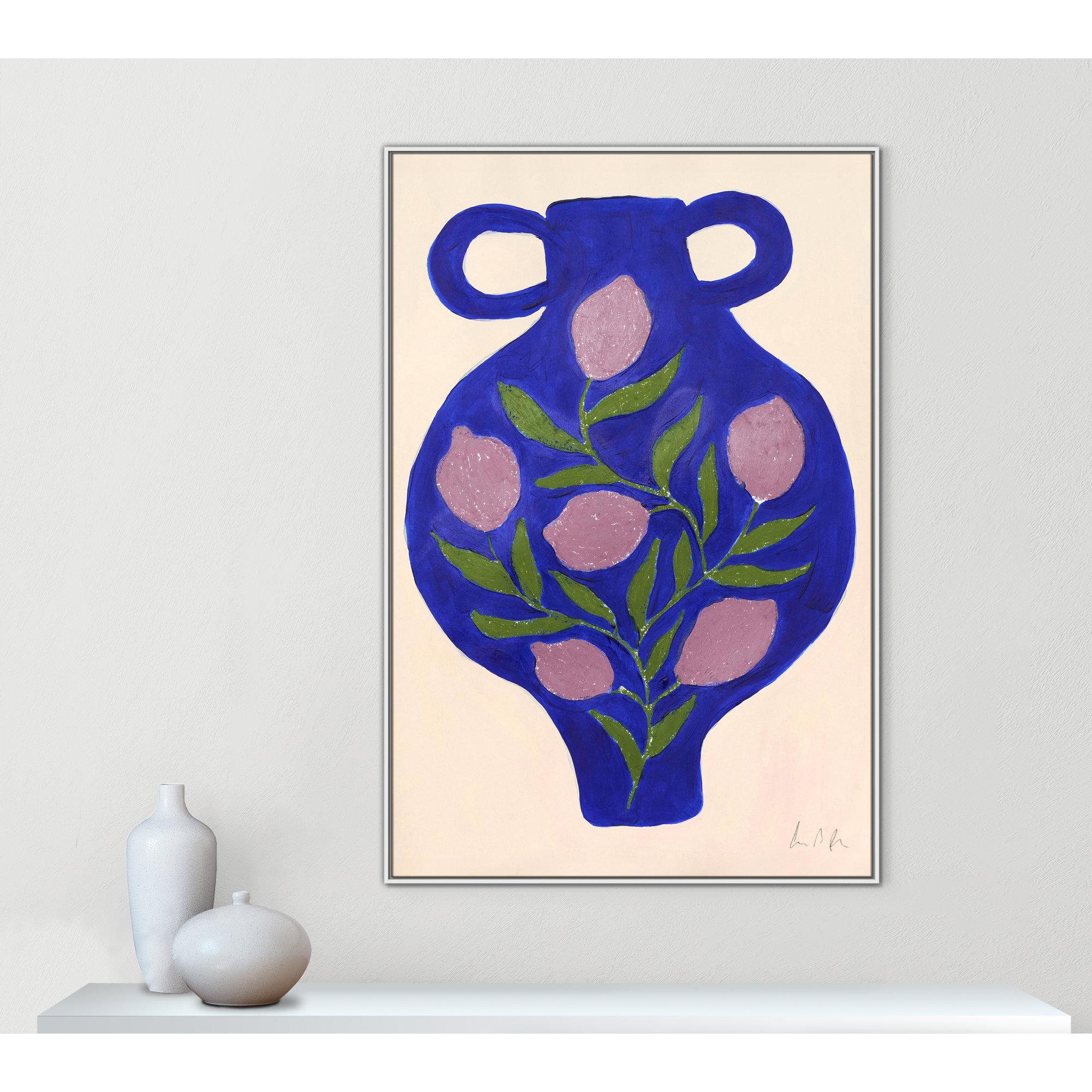 Vase No. 03 Print by Camilla Bergqvist, White, 61.5" H x 41.5" W
