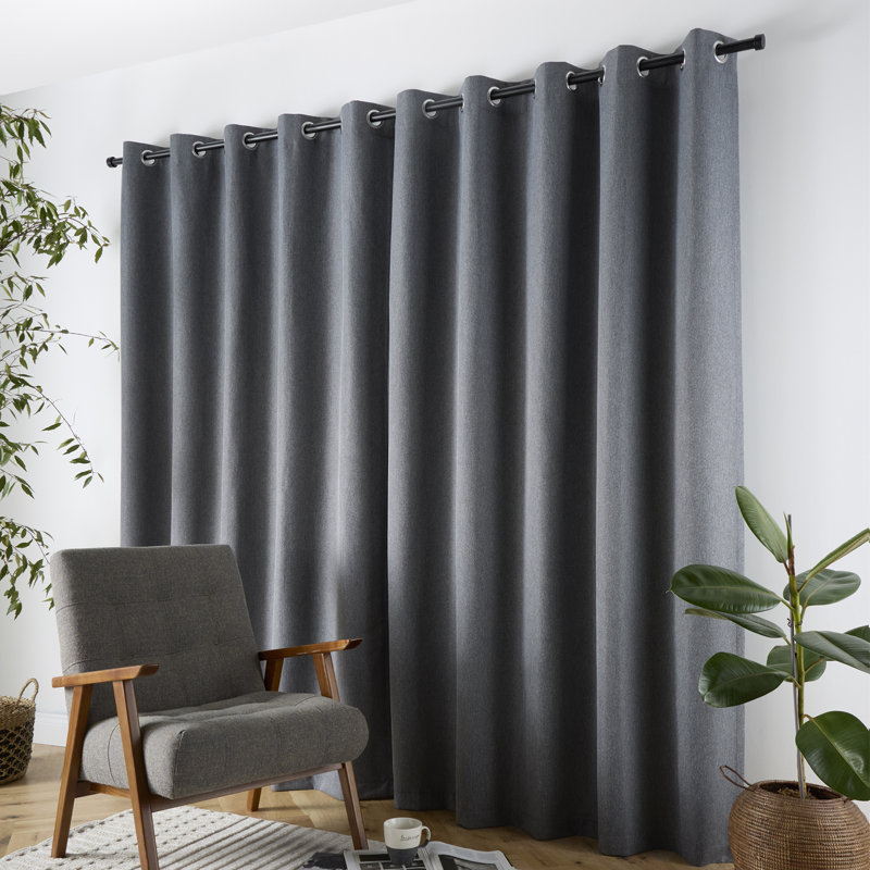 Plain Twill Blackout Curtain Panel Pair, 66" Width x 54" Drop (168 x 137cm)