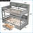 Black Full Size Storage Loft Bed with Shelves, Wardrobe & Cabinet - Space-Saving Metal Design-658350272