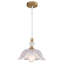 Luminaire suspendu en forme de dôme à 1 lumière de 10,23 po de large avec abat-jour en verre pétale avec cordon-126836032