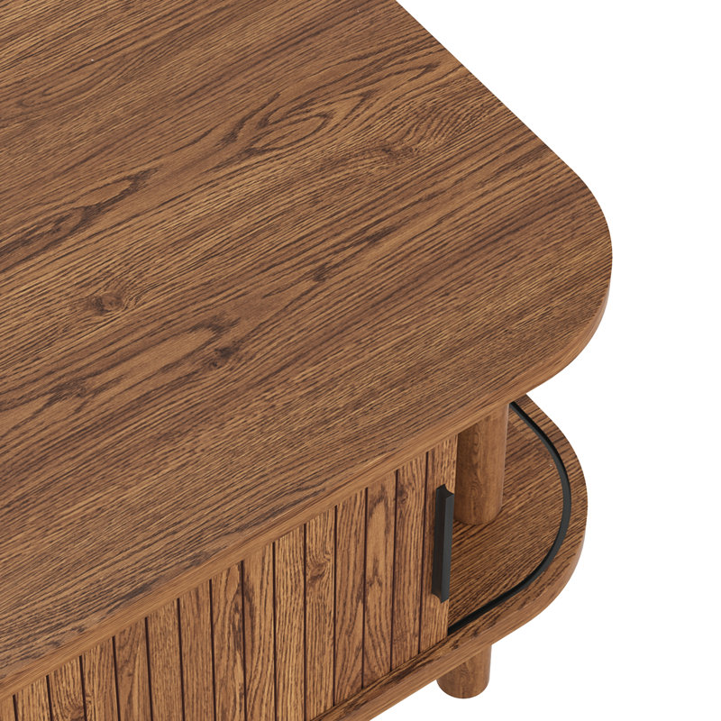 Table basse cannelée 43,4 ", Brown Wood / Does Not Apply