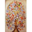 Tapis décoratif beige à motif d'arbre et de fleurs à motif abstrait beige-1948586241