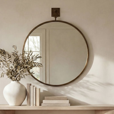 Miroir Cameo laiton vieilli