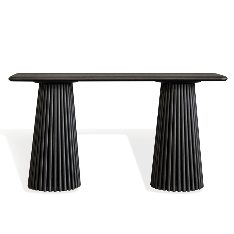 Console en bois massif 55 po Roanne, Noir