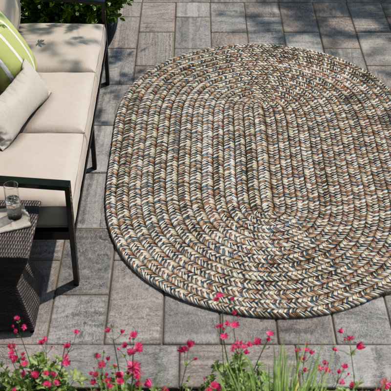Tapis réversible intérieur / extérieur Freels - beige marine, Ovale 6 pi x 9 pi