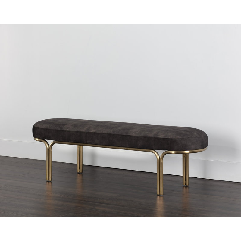 Gwen Upholstered Bench, Black