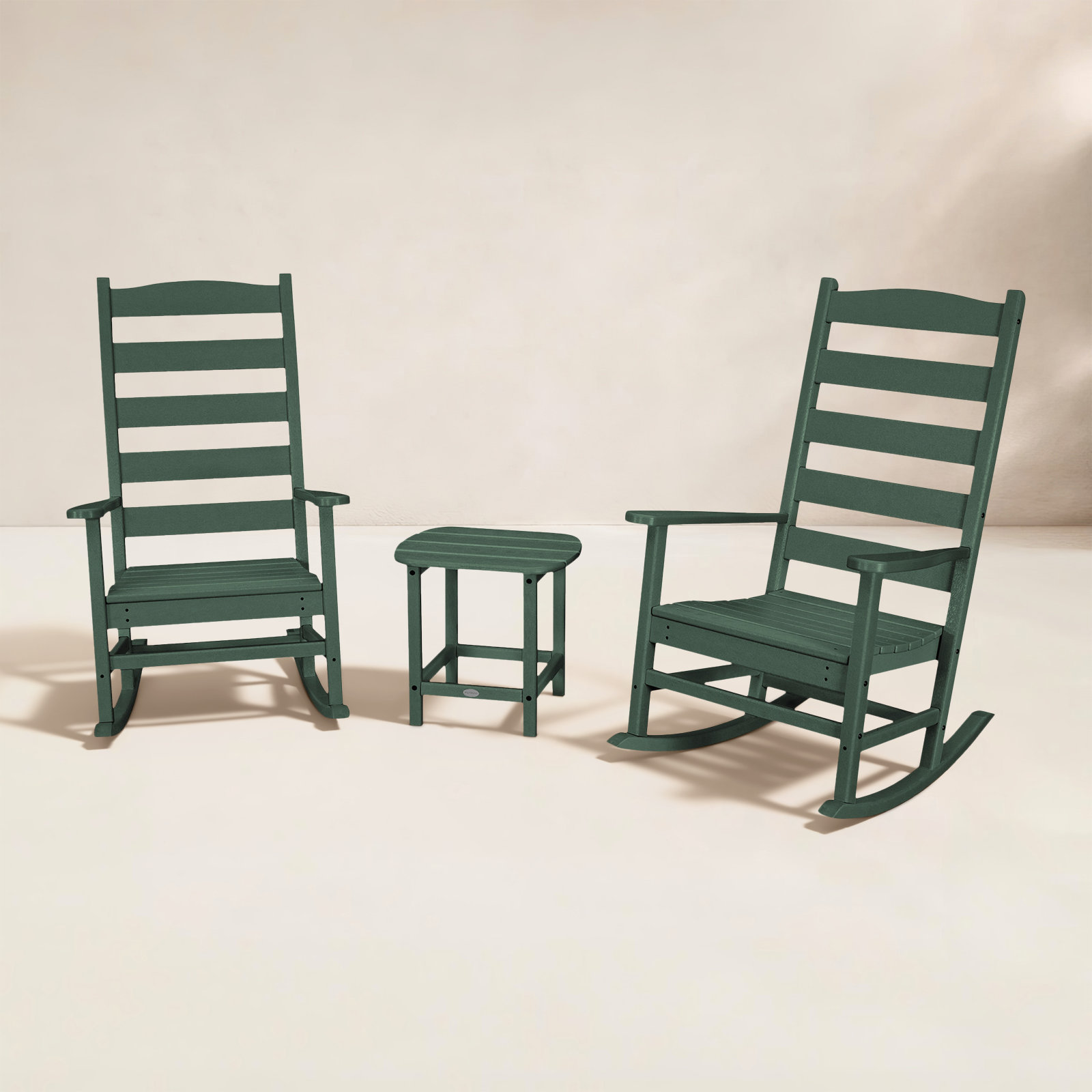 POLYWOOD® Rocker 2-Person Patio Seating Group, Green