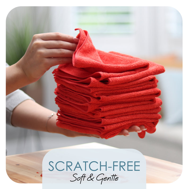 Microfiber Cleaning Cloths, Red