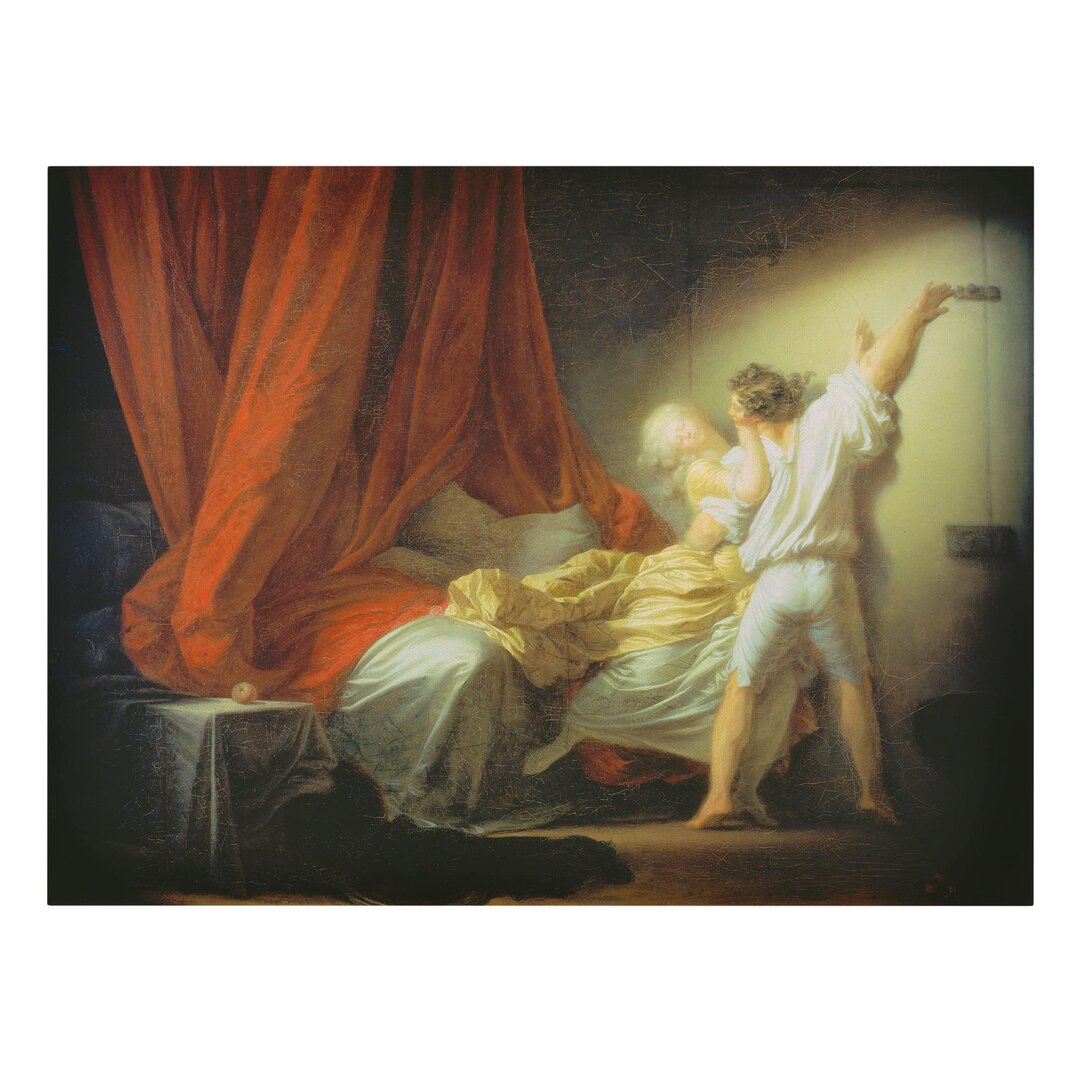 Leinwandbild Der Riegel (Liebeswünsche) von Jean Honoré Fragonard