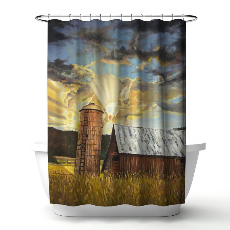 Shower Curtain LA179 – Polyester Shower Curtain, Dye Sublimation Print, 71" W × 74" L
