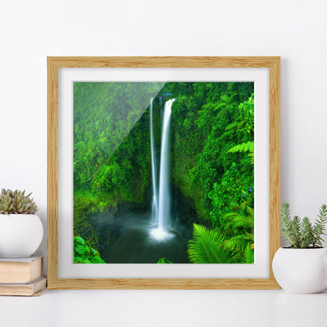 Gerahmtes Poster Waterfall in Paradise