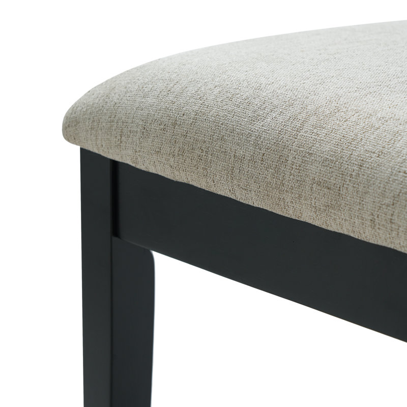 Ensemble de table de salle à manger 5 pièces avec table pliante en bois et chaises rembourrées, Noir