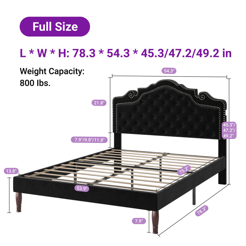 Skya Upholstered Platform Bed, Full