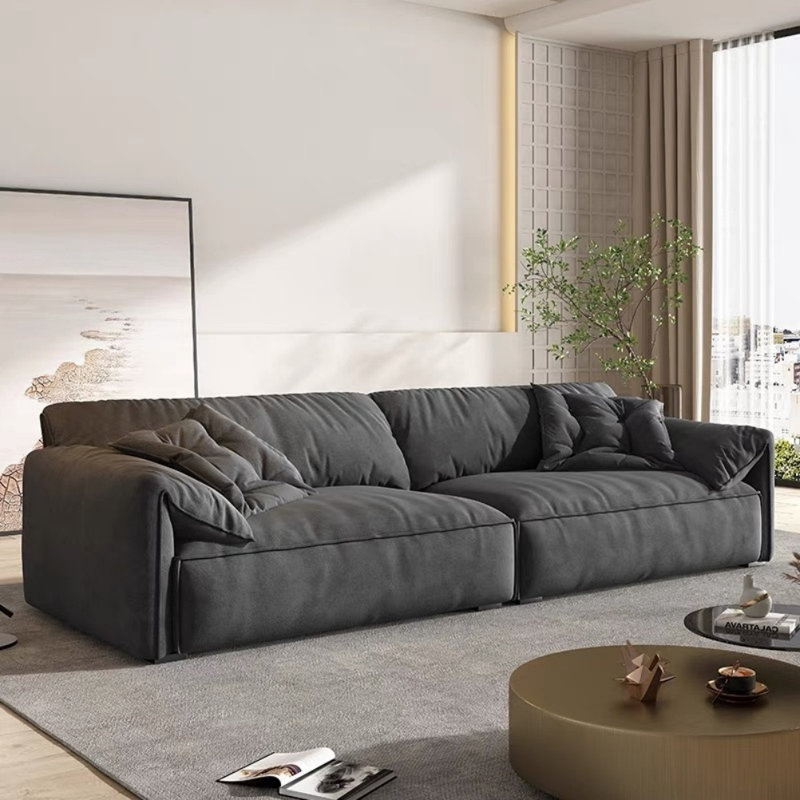 Canapé moderne et simple et créatif, Noir gris, H 41,34 po x l 110,24 po x P 31,5 po