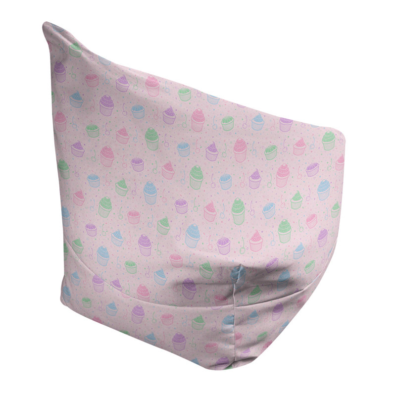 Leffel Bean Bag Chair & Lounger, No Fill, 120" H x 2" W x 60" D, Pink/Green/Blue