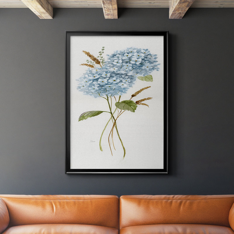 " Petite Blue Hydrangea I ", Black, 30.5" H x 22.5" W x 1" D