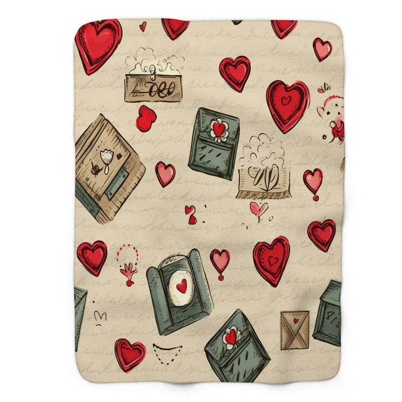 Lettre rétro - couverture Sherpa de qualité supérieure 1 pièce, L 50 po x L 60 po
