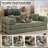 89" Boneless Corduroy Sleeper Sofa Bed, Modular Futon Couch, Compression Foam Sofa with 2 Pillows, No Assembly Required-79693599-76797009