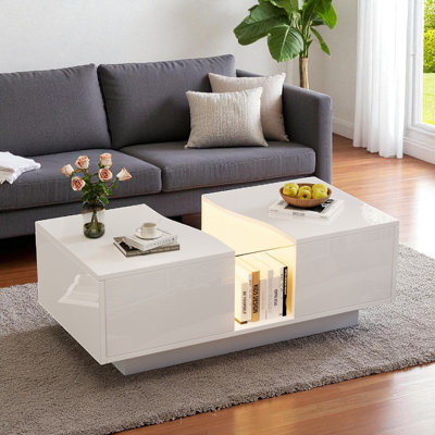 Pedestal Coffee Table with Storage
