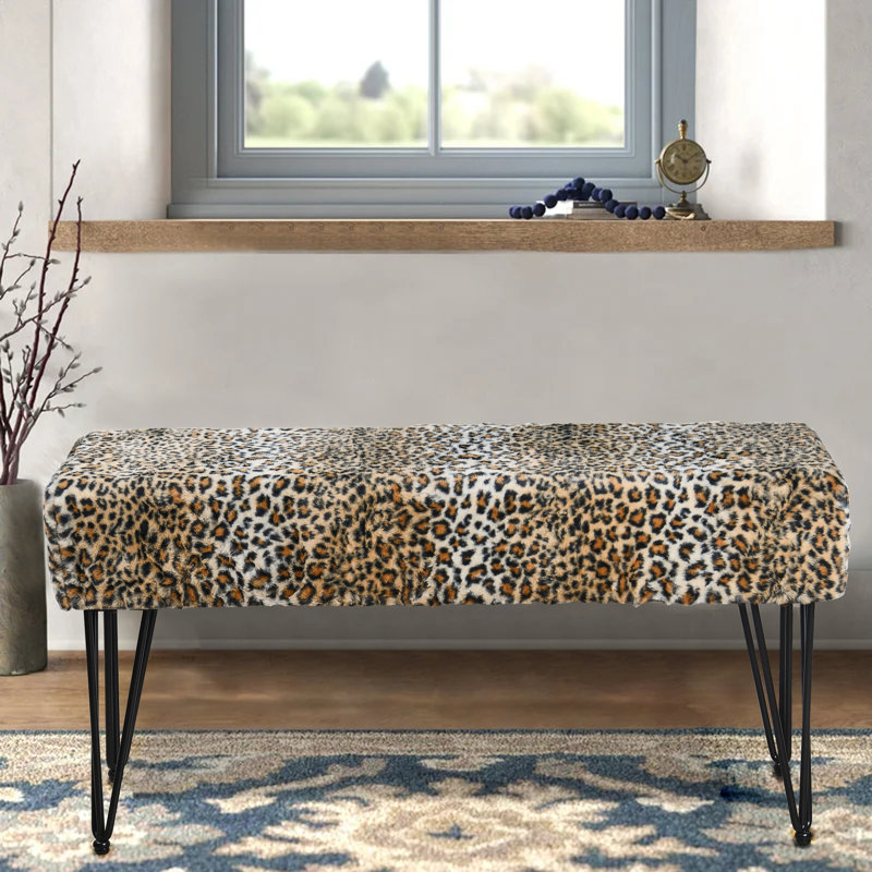 Banc rembourré Pearman, H 22 po x l 46 po x P 16 po, Noir