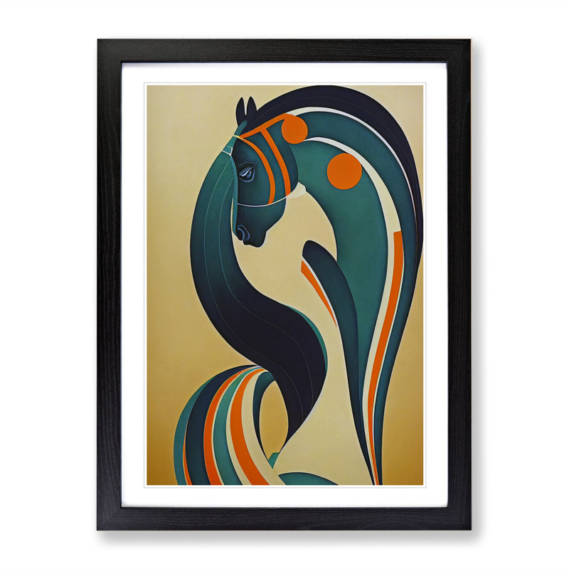 Horse No.1 - Single Picture Frame Print, 46cm H x 34cm W x 2cm D, Black Framed