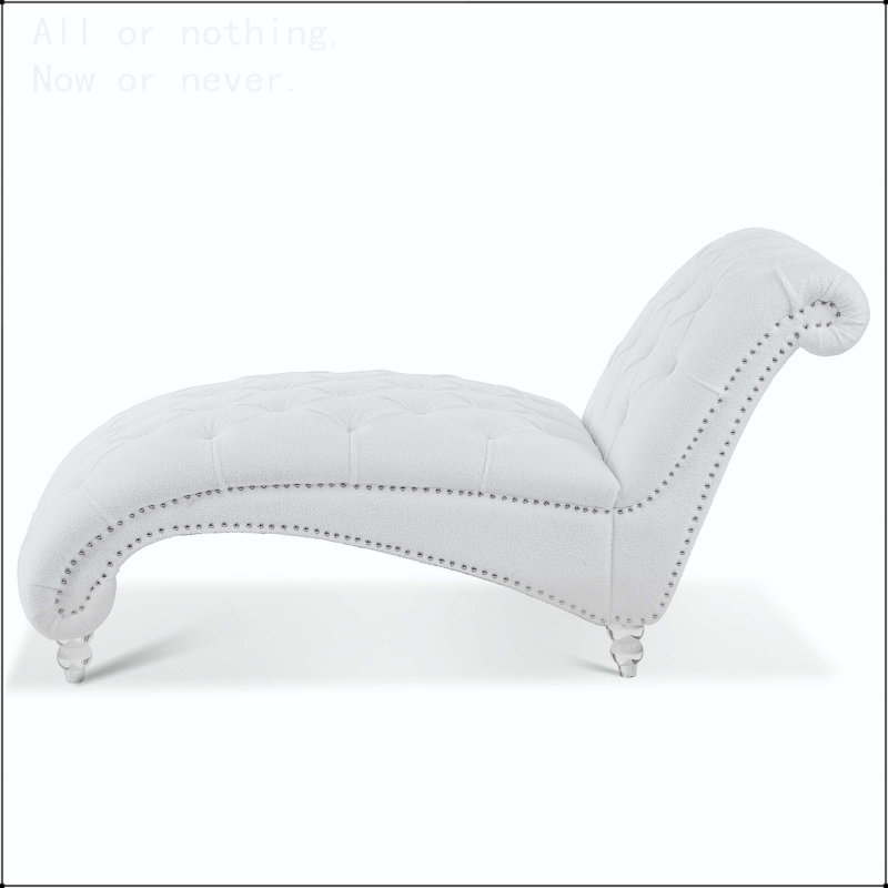 Chaise longue sans accoudoirs touffetée, White