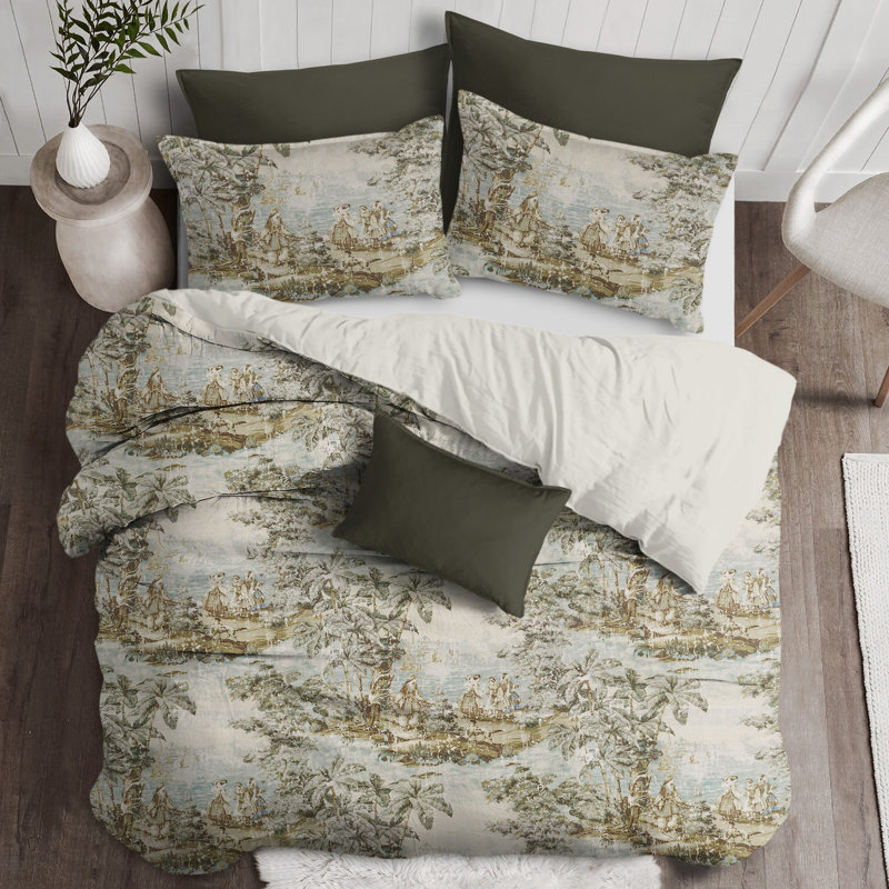French Countryside Beige/Ivory Linen Duvet Cover Set