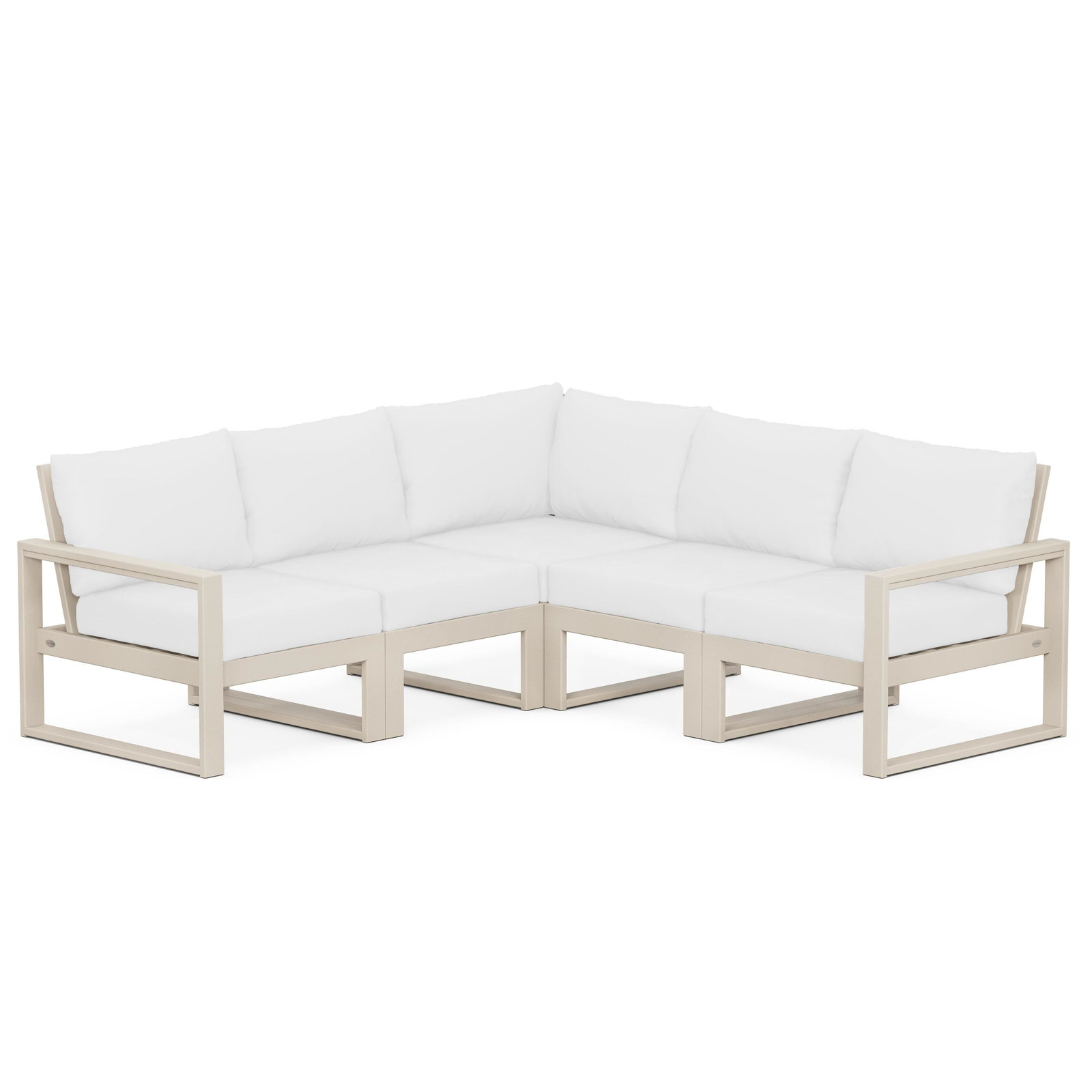 POLYWOOD® Edge 85" Patio Sectional, Natural Linen, Sand