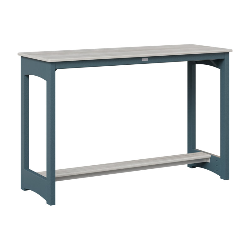 Balcony Outdoor Bar Table, 38.5" H x 60" W x 22" D, Slate, Seashell